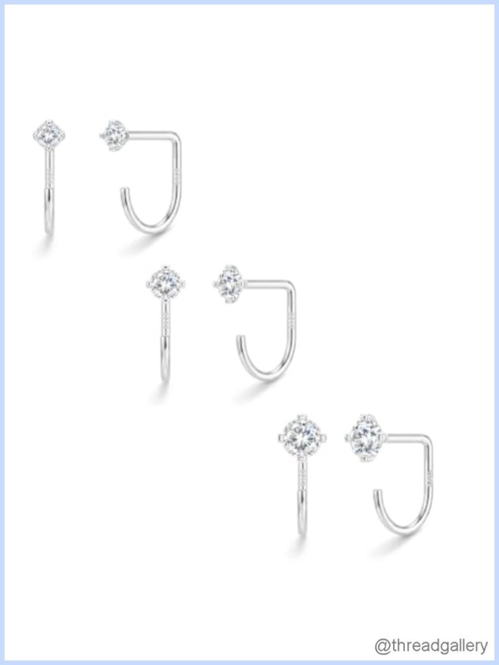 925 Sterling Silver Moissanite Stud Earrings Hypoallergenic Backless Ear Hook